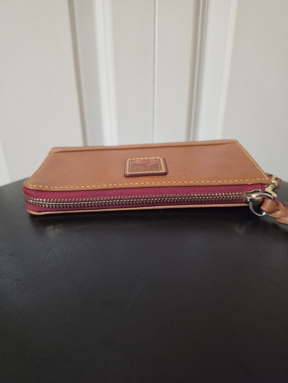 Dooney Florentine Fold Zip Wristlet/Color: Natural - Picture 3 of 8